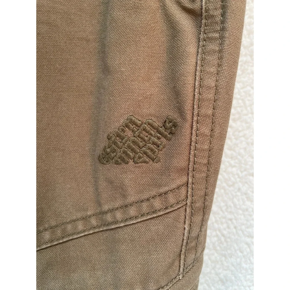 90s Eastern Mountain Sports Mens 38‎ Hiking Pants Brown Canvas Belted Cargo